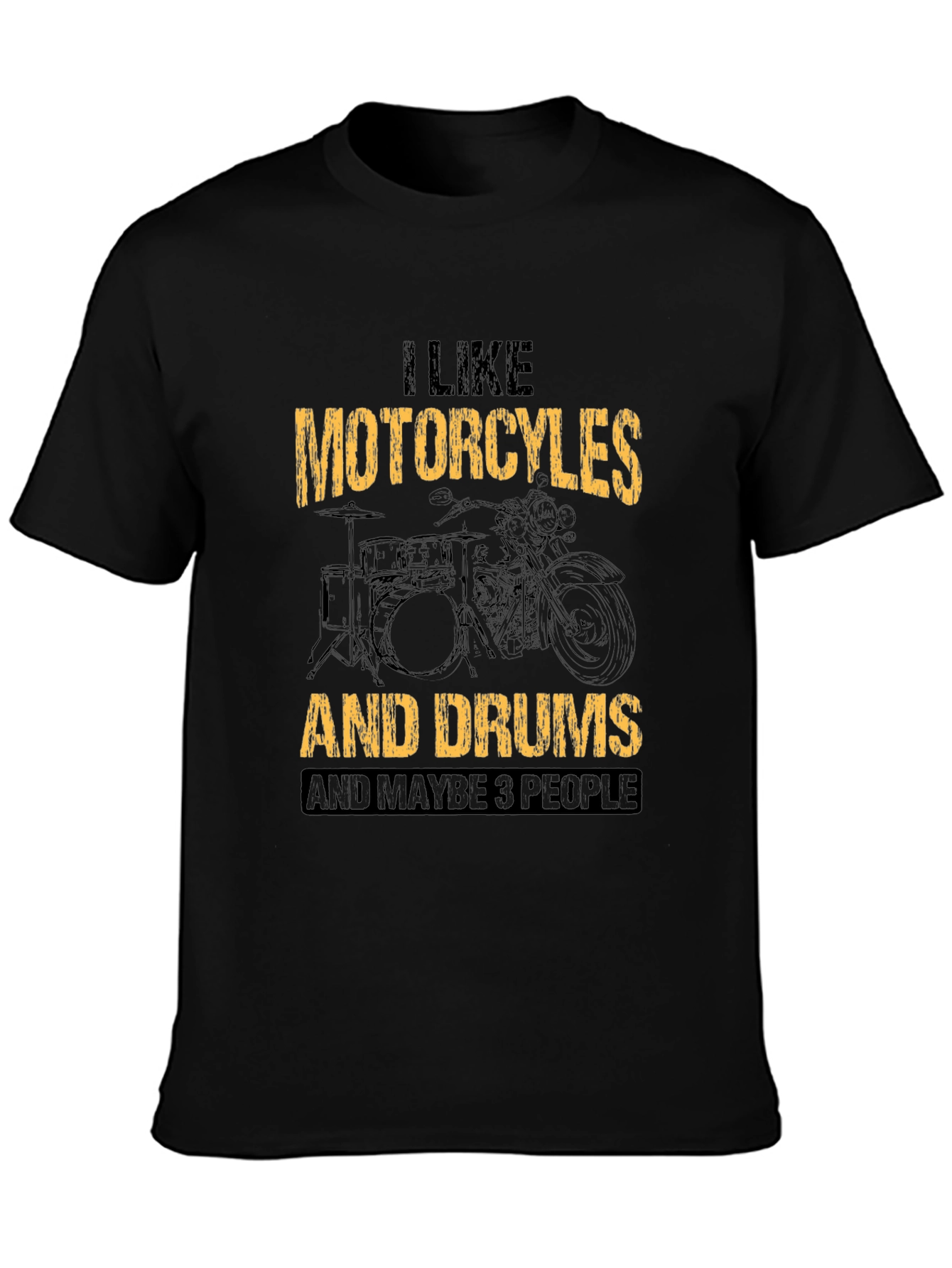 Motorcycle & Drums T-Shirt Funny Graphic Tee