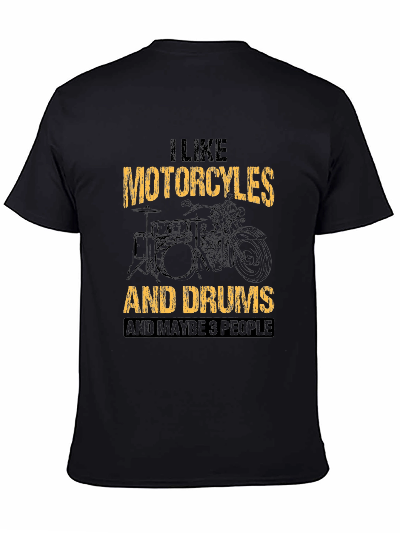 Motorcycle & Drums T-Shirt Funny Graphic Tee