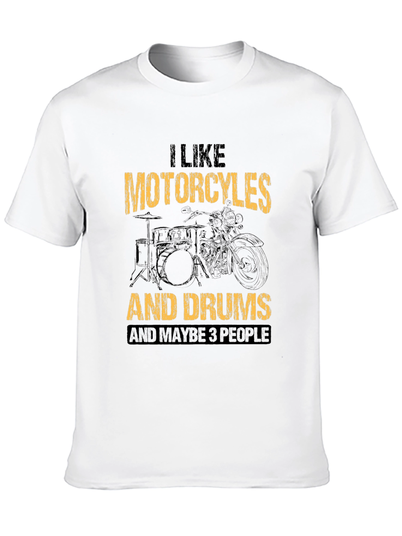 Motorcycle & Drums T-Shirt Funny Graphic Tee