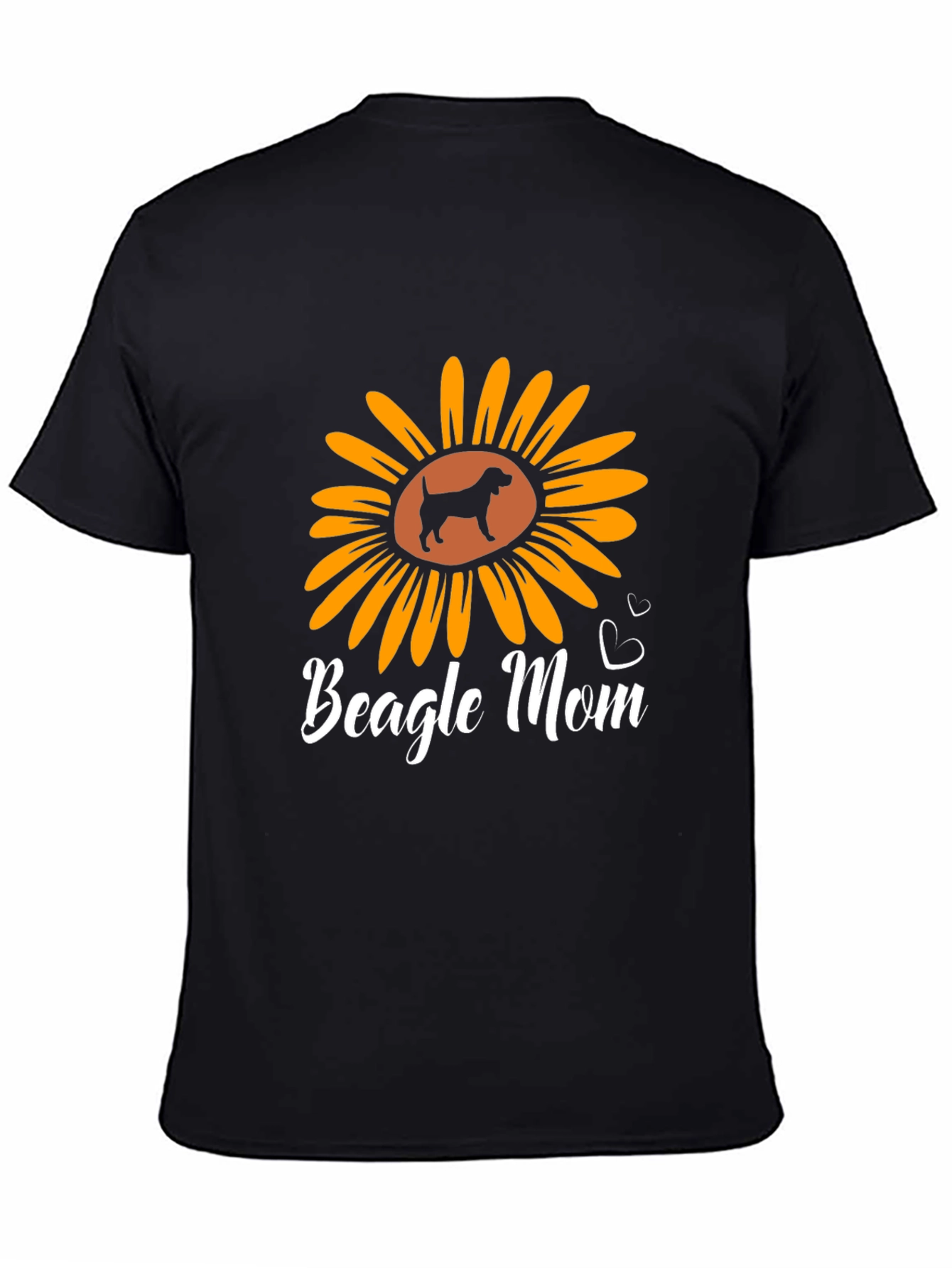 Beagle Mom Sunflower Graphic T-Shirt