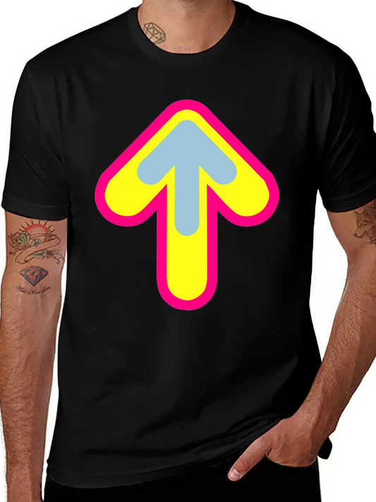 Upward Arrow Graphic Tee - Retro Style
